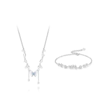 KUMET Zircon Necklaces Women's Same For Couples