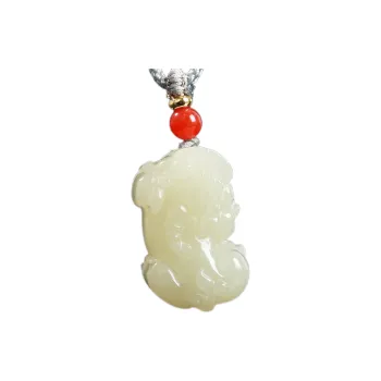 Liu Jinfu Necklaces Pale Greenish White Jade Unisex