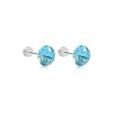 Hua Zi Stud Earrings 8mm-Sea Blue[1 Pair]