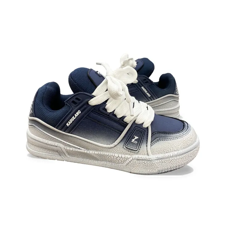 XLAIII Durable Lightweight And Breathable Low Top Skateboard Shoes Unisex Gradient Blue-2