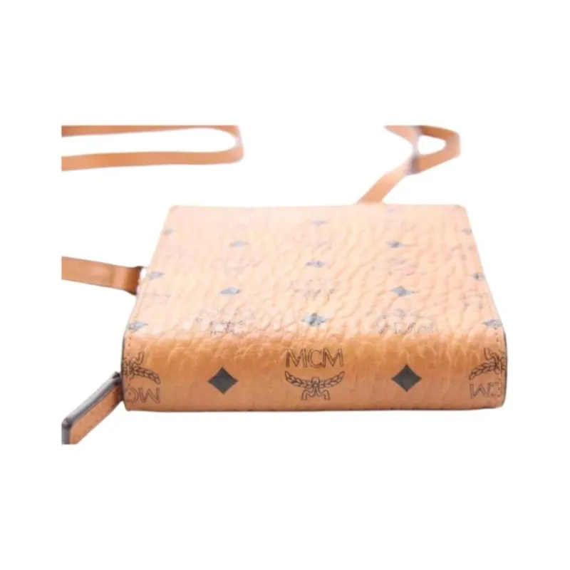 MCM Original VisetosEssential Visetos Origina Eco Friendly Leather Crossbody Bags Wallets Men's Cognac/Monogram-4