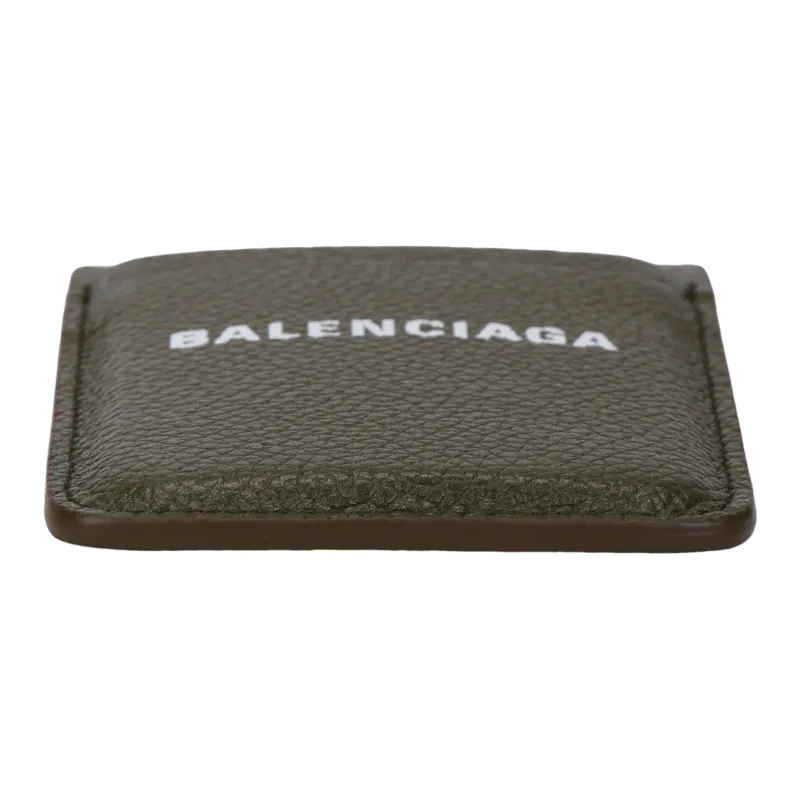 Balenciaga Grained Calfskin Card Holder Men's Dark Green & White-5