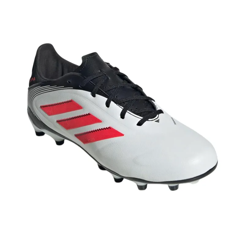 Adidas Copa Pure 3 Abrasion Resistant Low Top Kids' Soccer Shoes Cloud White/Clear Red/Core Black Teenagers-2