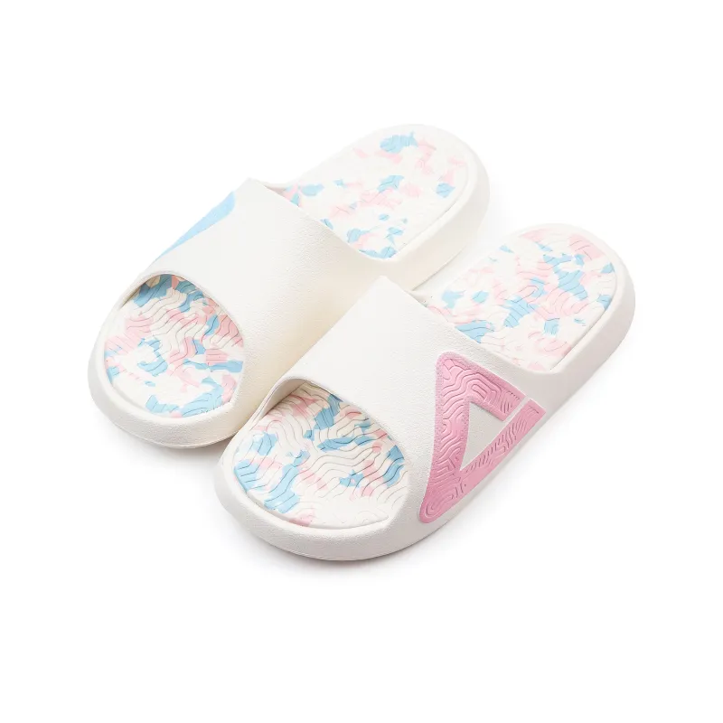 PEAK Tai Ji1.0 Slip Resistant Abrasion Resistant Cushioning Slide Slippers Unisex Pink Blue Mismatched-0