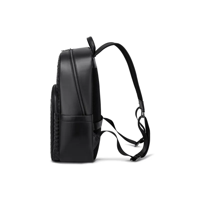 FAIRWHALE Cow Leather Backpack Laptop Bag Regular Men's Black-3