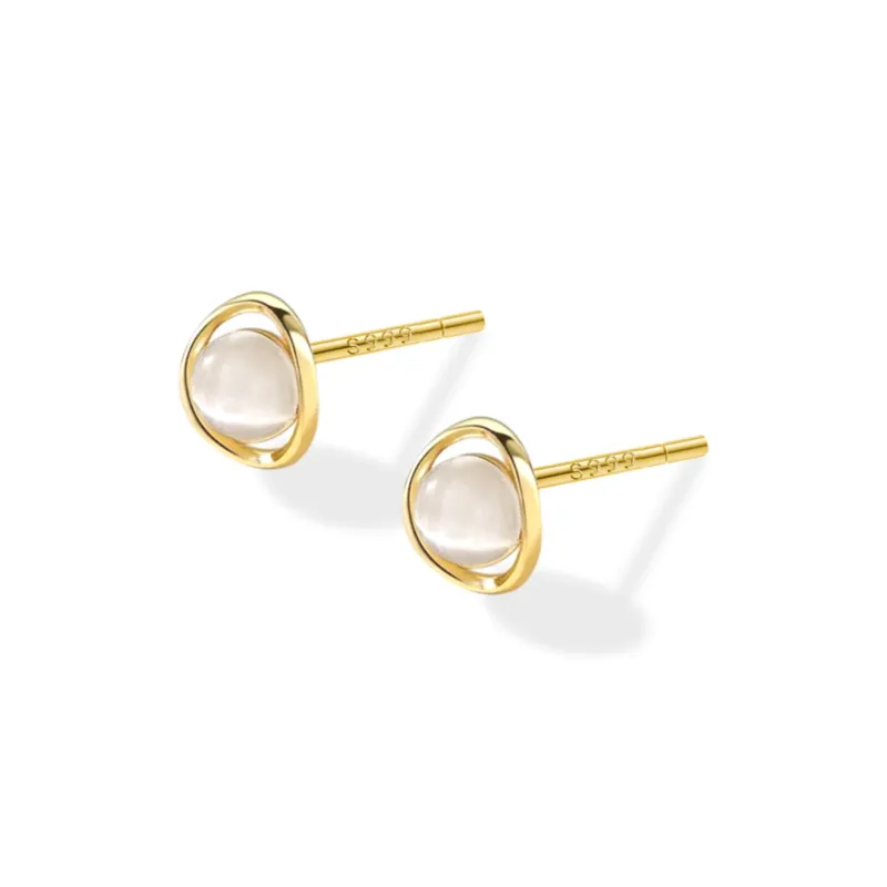 OFLY S999 Sterling Silver Stud Earrings Women's-5