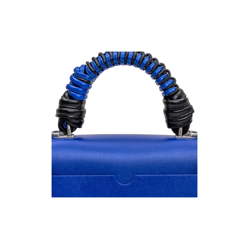 OFF WHITE Jitney 1.4 Leather Top Handle Blue-4