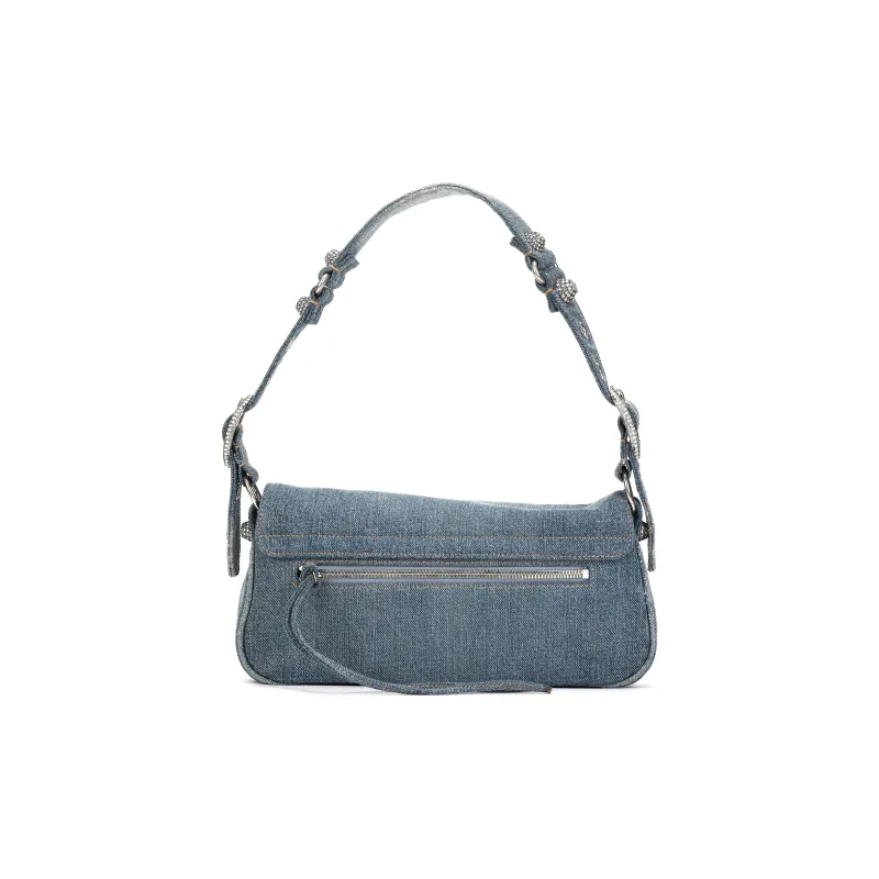 Balenciaga Le Cagole Denim Handbag Shoulder Bag Women's Blue-4