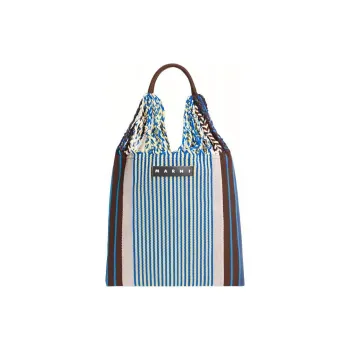 MARNI Fabric Hammock Bag Handbag Small Size Women's Blue & Gray