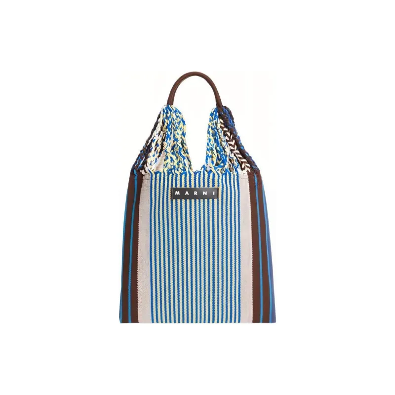 MARNI Fabric Hammock Bag Handbag Small Size Women's Blue & Gray-0