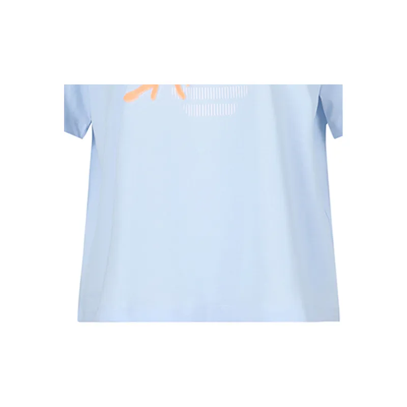 EMPORIO ARMANI SS23 Drop Shoulder Sleeve T Shirt Women's Light Blue-4