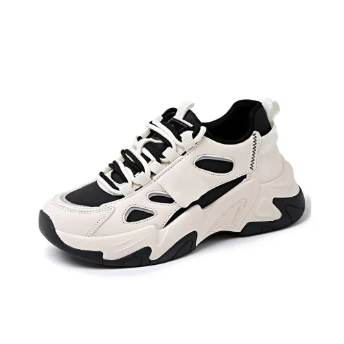YUZHAOLIN Anti Slip And Wear Resistant Height Increasing Low Top Chunky Sneakers Women's
