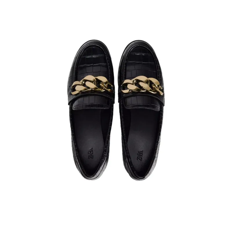 ZARA Loafers 2.3cm Women's Black-3