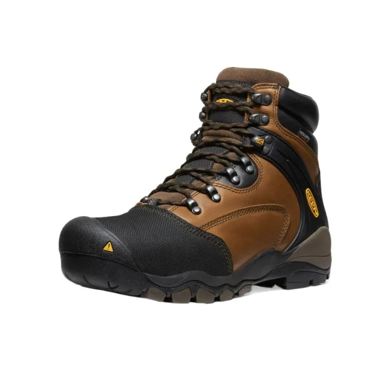KEEN Louisville 6 Abrasion Resistant Slip Resistant Crew Outdoor Boots Men's Black Brown-2