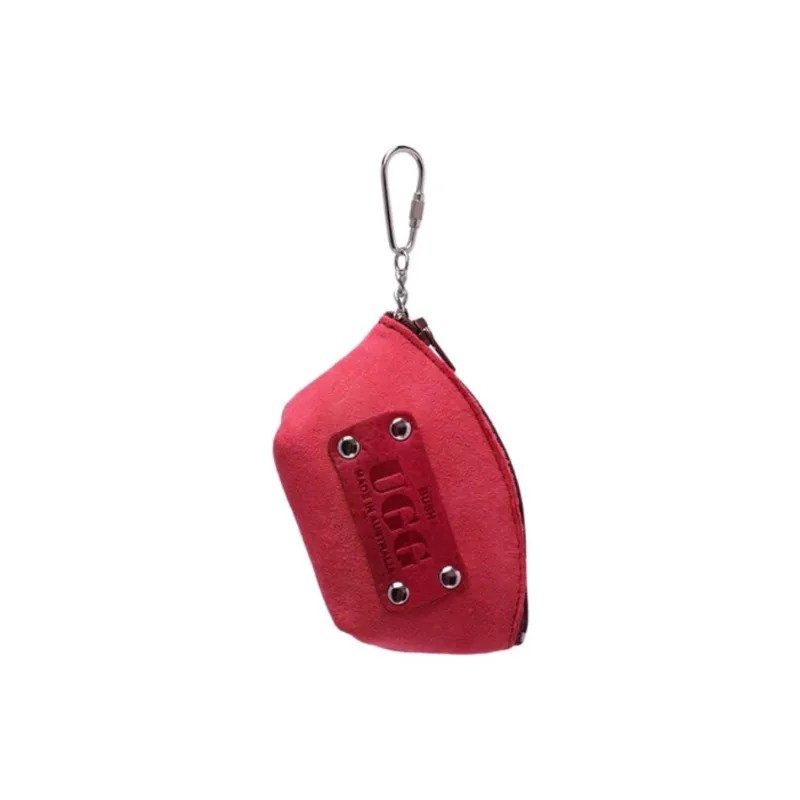 UGG Sheepskin Coin Purse Unisex Tomato Color-2