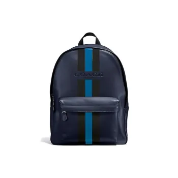 COACH Charles Cow Leather Backpacks Backpack Large Size Men's Dark Blue