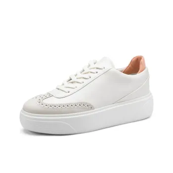 Ecco Street Stage Slip Resistant Low Top Skateboard Shoes Women's White Gray Orange