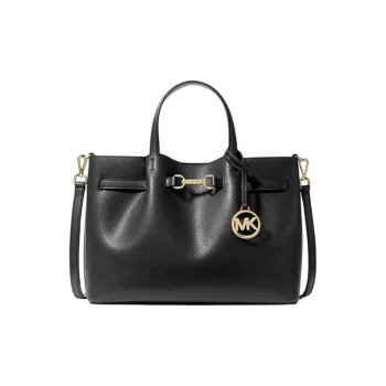 MICHAEL KORS Cow Leather One Shoulder Handbag Medium Size Women's Black