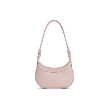 CHARLES&KEITH PU One Shoulder Bag Crossbody Saddle Bag Small Size Women's Cream Milk White/Light Pink Light Pink