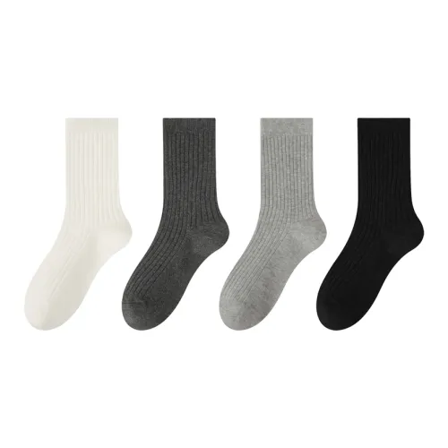 PLANDOO Mid Calf Socks Unisex 4 Pack