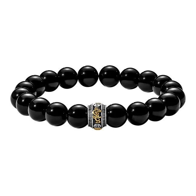 MYSH Natural Obsidian Bracelets Men's-0