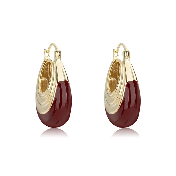 QLADY Oil Drip Earrings Women's-0