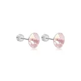 Huazi Stud Earrings 8mm-Rose Pink[1 Pair]