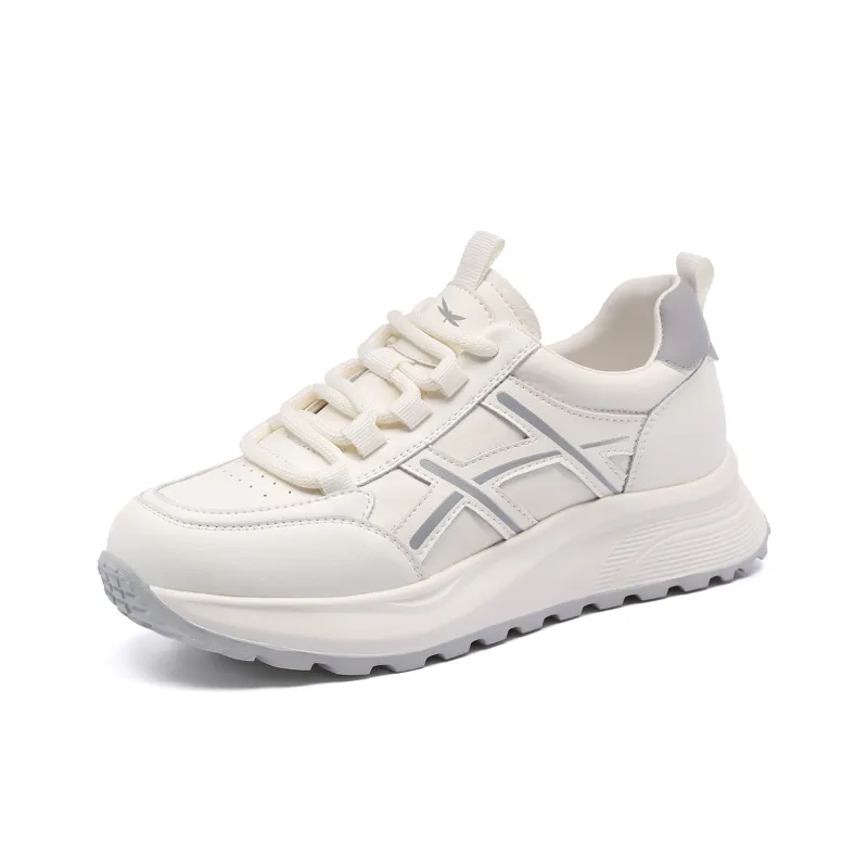RED DRAGONFLY Platform Sports Casual Shoes Height Increasing Lightweight Low Top Chunky Sneakers Travel White Shoes-6