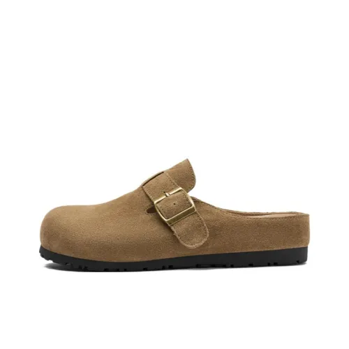 JOSINY Abrasion Resistant Slip Resistant Wrap toe Slippers Women's Khaki