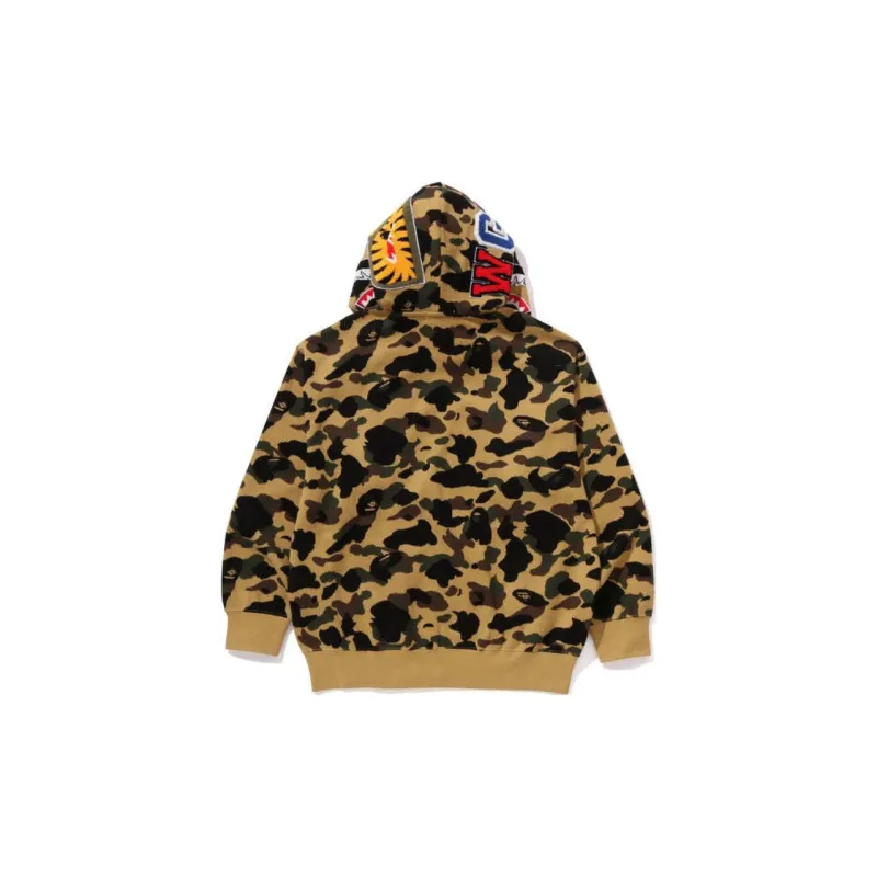 Bape Medicom Toy1st Camo Shark Bear Full Zip Hoodie-5