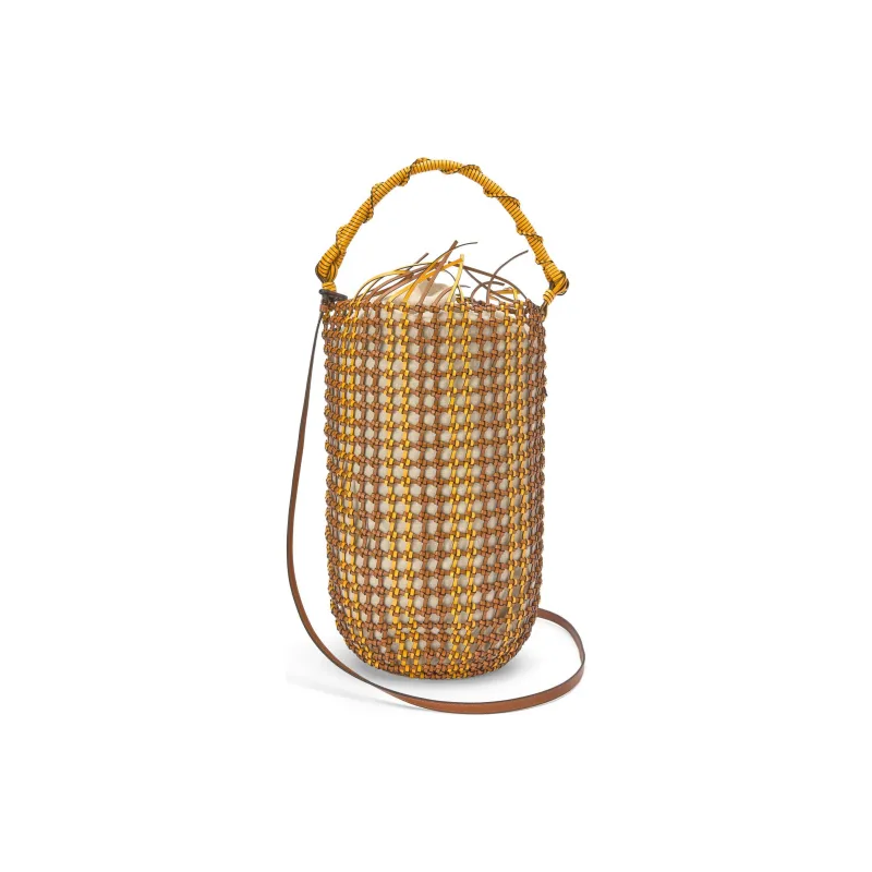LOEWE Bucket Series Leather Handbag Women's Tan/Yellow-1