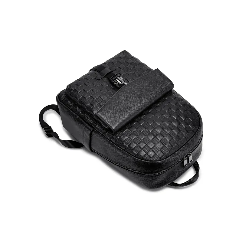 FAIRWHALE Cow Leather Backpacks Backpack Laptop Bags Regular Men's Black-6