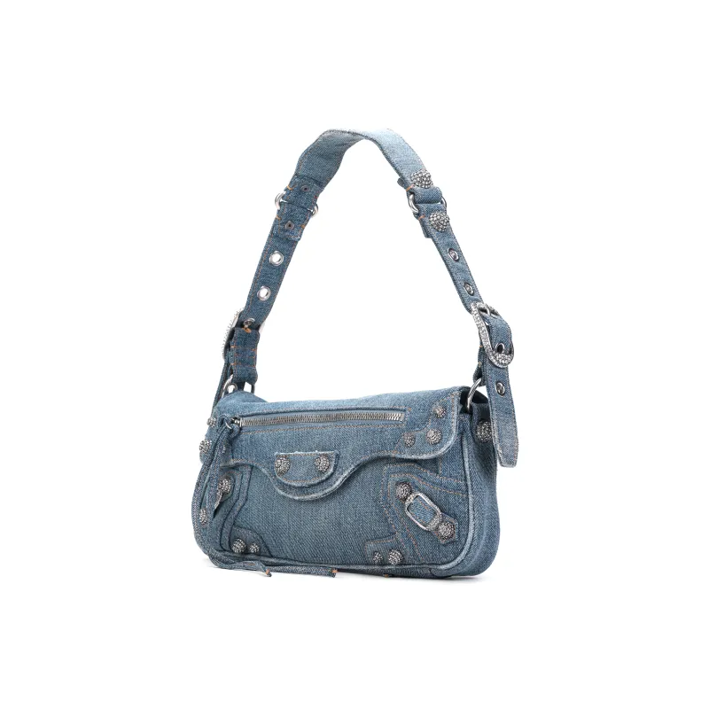 Balenciaga Le Cagole Denim Handbag Shoulder Bag Women's Blue-2