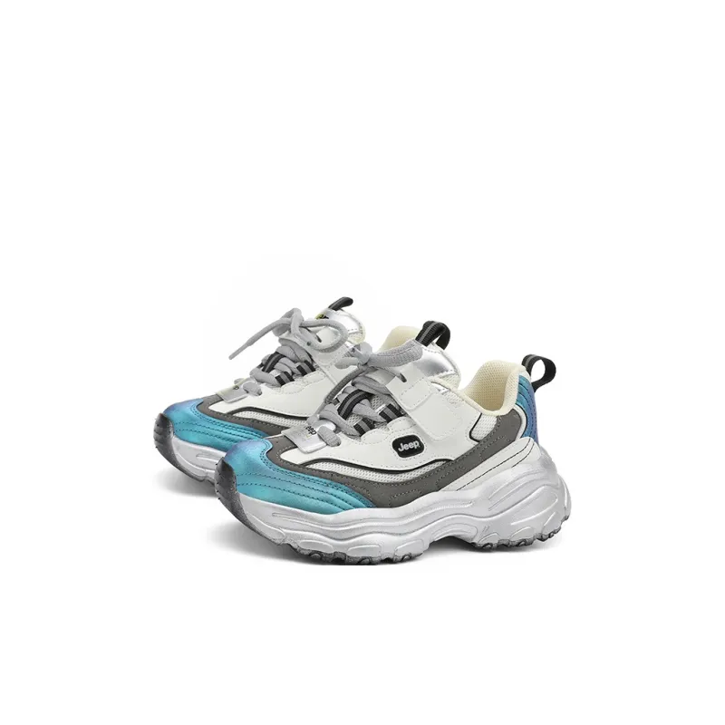 Jeep Abrasion Resistant Cushioning Kids Lifestyle Shoes Silver White/Shimmery Blue Kids'-2