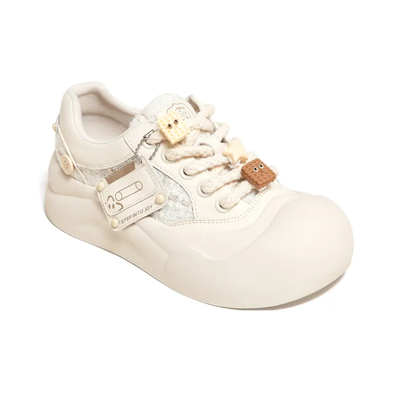 TTKJ Cushioning Height Increasing Wear-Resistant Low-Top Skateboard Shoes Women's Flowing Light And Moon White-3