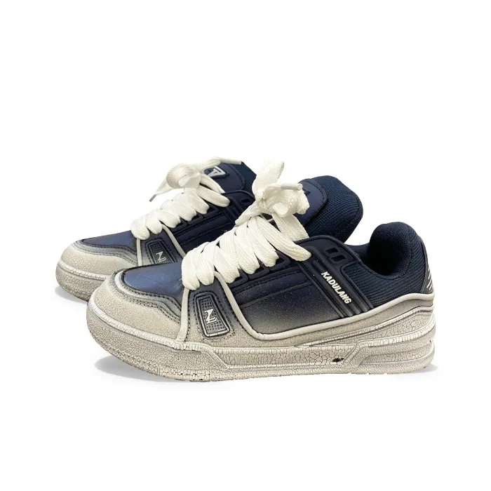 XLAIII Durable Lightweight And Breathable Low Top Skateboard Shoes Unisex Gradient Blue-1