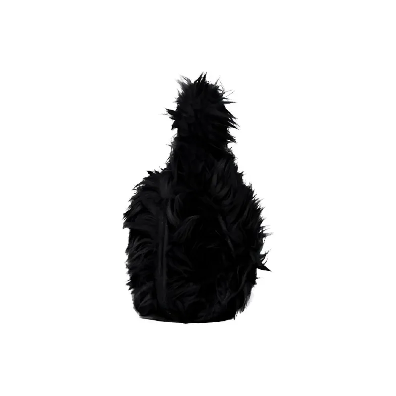 Balenciaga Hourglass Plush Hourglass Bag Coin Purse One Shoulder Handbag Crossbody Bag Mini Women's Black-1