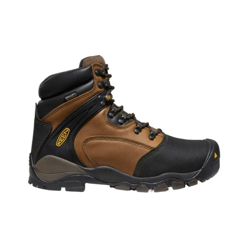 KEEN Louisville 6 Abrasion Resistant Slip Resistant Crew Outdoor Boots Men's Black Brown-1