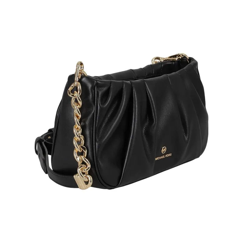 MICHAEL KORS Hannah Leather Shoulder Bag Crossbody Bag Small Size Women's Black-2