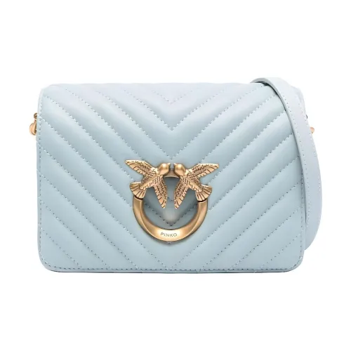 PINKO Click Series Calfskin Crossbody Bag Shoulder Bag Women's Light Blue