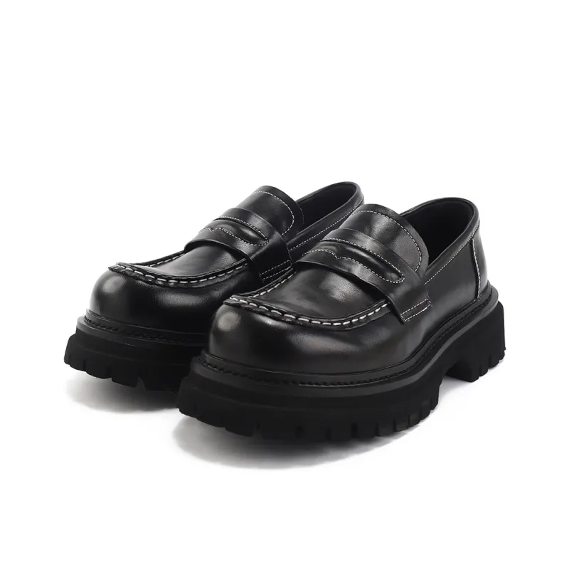 TOM TAILOR Obsidian Flash Gold Trendy Platform Shoes Loafers Women's Black-1