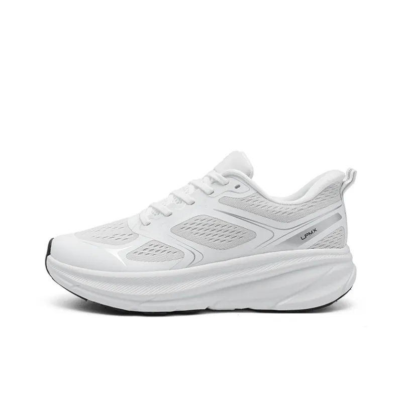 LPMX Cushioned Wear Resistant Breathable Low Top Casual Running Shoes Men's Gray White-0