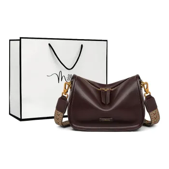 MILLIE'S Cow Leather Shoulder Bag, Crossbody Bag Women's Wine Coffee