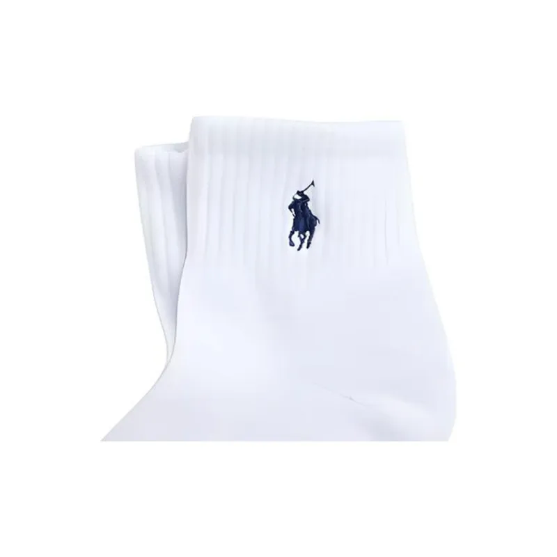 Polo Ralph Lauren SS24 Mid Calf Socks Men's 1 Pack White-4