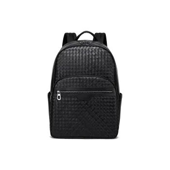 FAIRWHALE Cow Leather Backpack Laptop Bag Regular Men's Black
