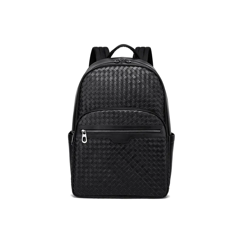 FAIRWHALE Cow Leather Backpack Laptop Bag Regular Men's Black-0
