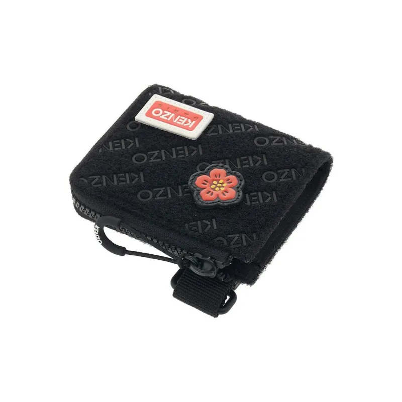 KENZO Fabric Card Holder Coin Purse Unisex Black-3