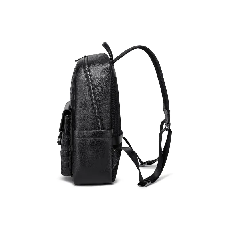 FAIRWHALE Cow Leather Backpacks Backpack Laptop Bags Regular Men's Black-2