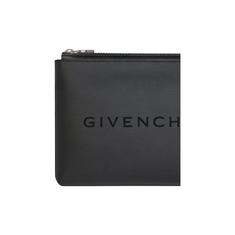Givenchy Coated Canvas Clutch Men's Black-4