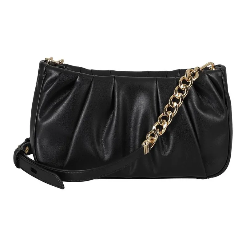 MICHAEL KORS Hannah Leather Shoulder Bag Crossbody Bag Small Size Women's Black-4